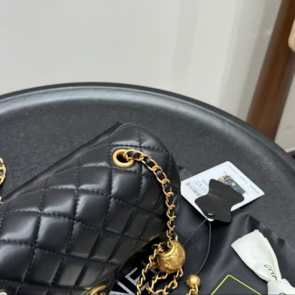 Chanel Mini Black Lambskin Rectangular Pearl Crus… - image 7